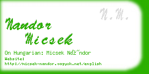 nandor micsek business card